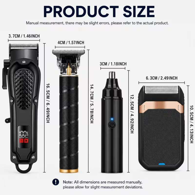 Rechargeable Electric Grooming Kit with LCD Display – Trimmer Set Gift Men