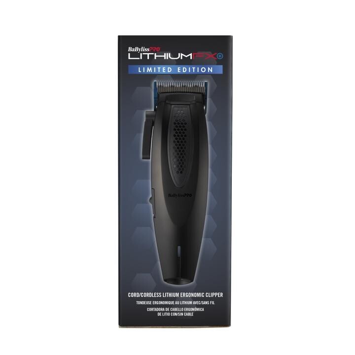 BaBylissPRO LITHIUMFX+ Matte Black Cord/Cordless Ergonomic Clipper | FX673NSMB