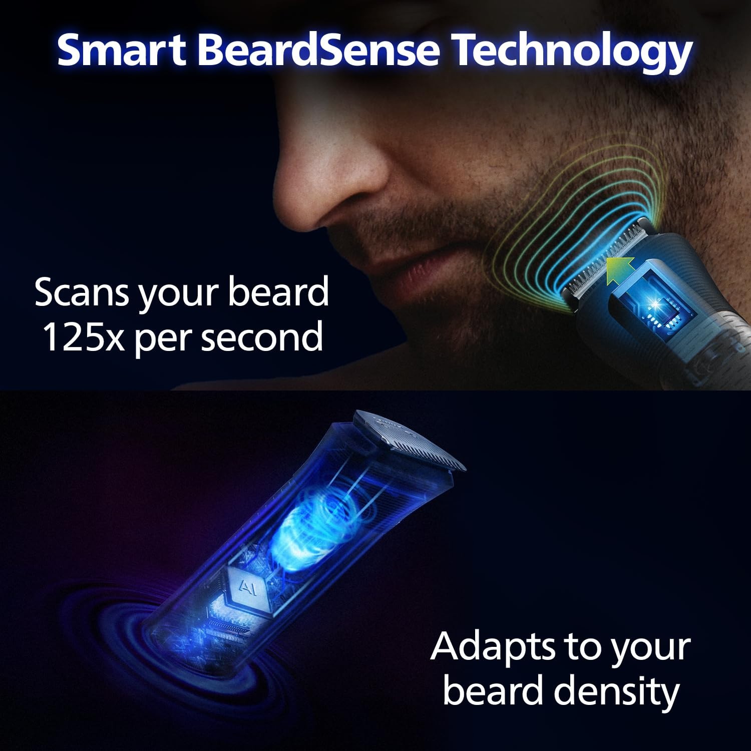 Philips 15-in-1 BeardSense Trimmer, 120-Min Runtime, 3-Year Warranty, Waterproof