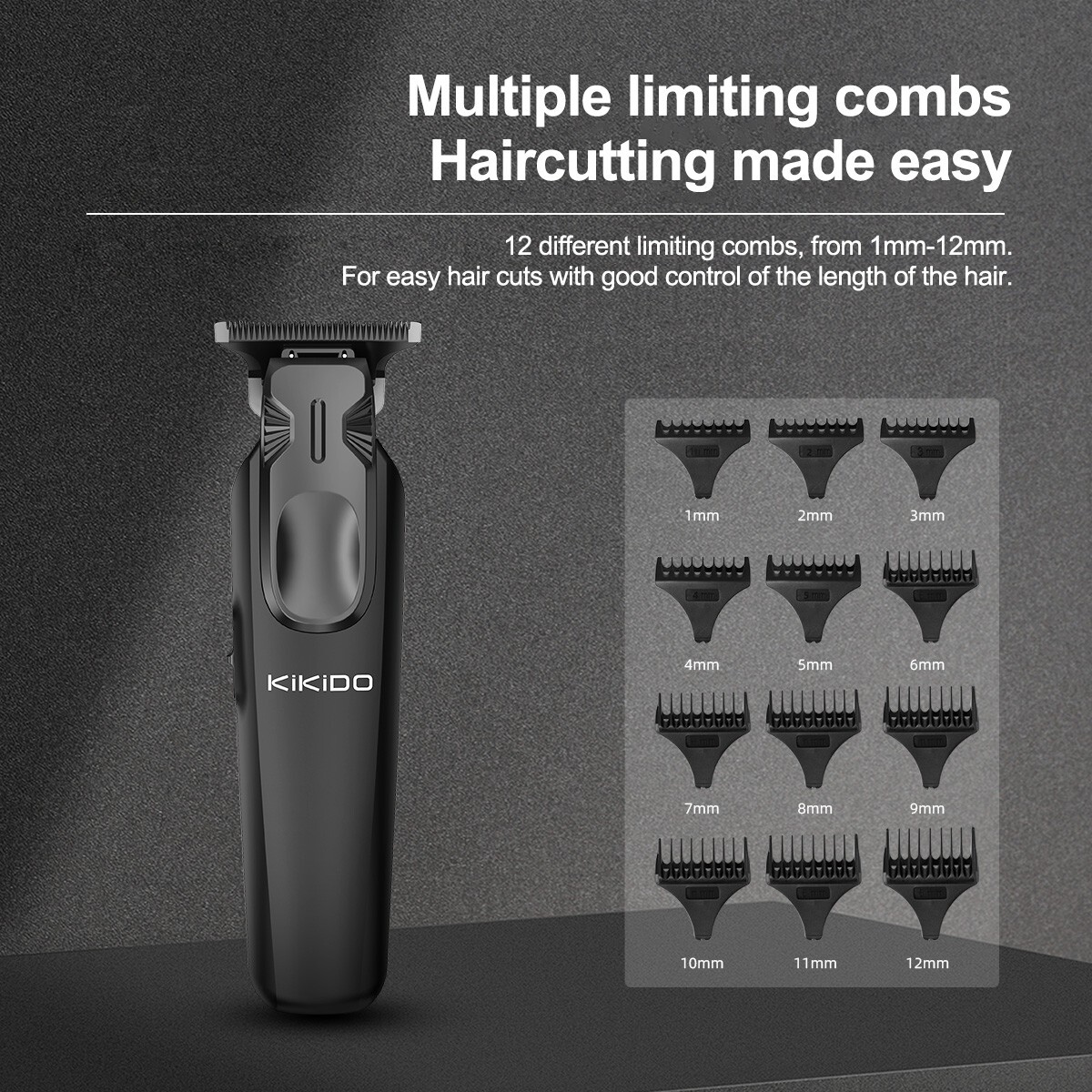 Portable Electric Cutting Clipper Cordless Beard Shaver Haircut Trimmer 12 Combs