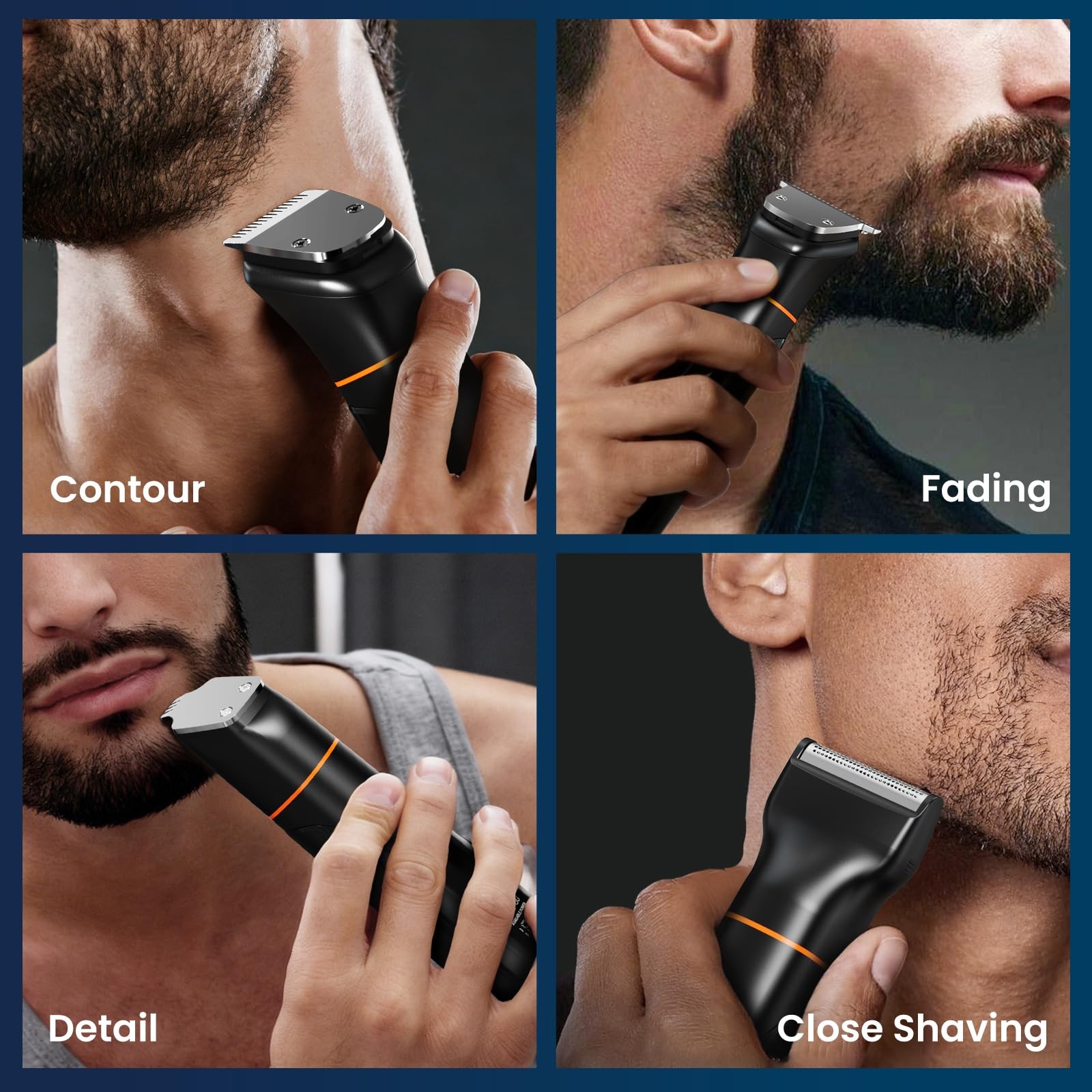 6 in 1 Beard Trimmer for Men, Waterproof Cordless Electric Razor Shaver, Men’…