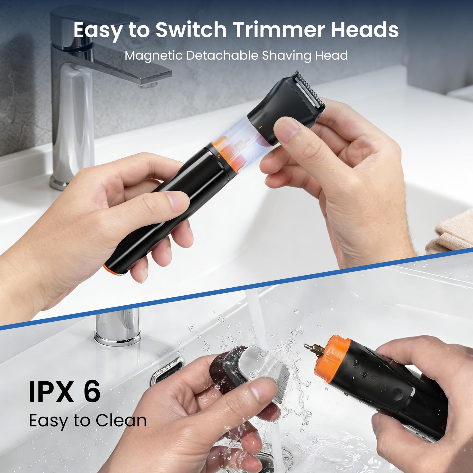 6 in 1 Beard Trimmer for Men, Waterproof Cordless Electric Razor Shaver, Men’…