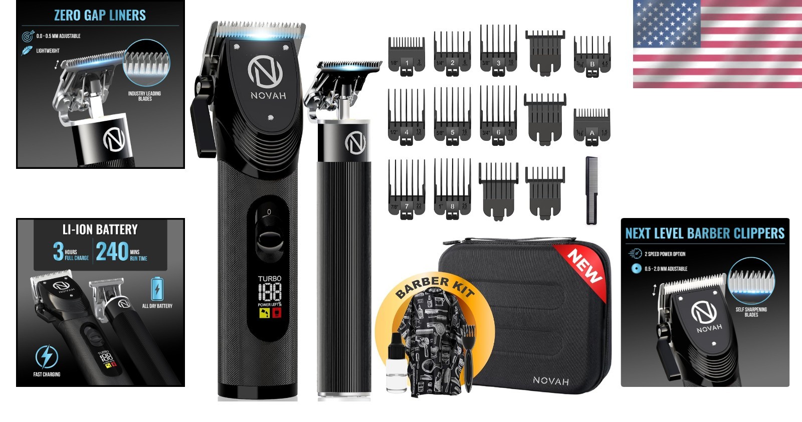 Novah Professional Men’s Hair Clippers Set