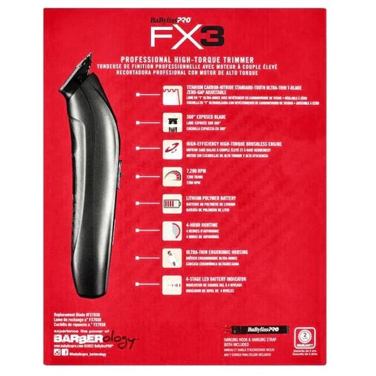 BABYLISS PRO FX3 PROFESSIONAL HIGH TORQUE TRIMMER – BLACK Fast Ship | Authorized