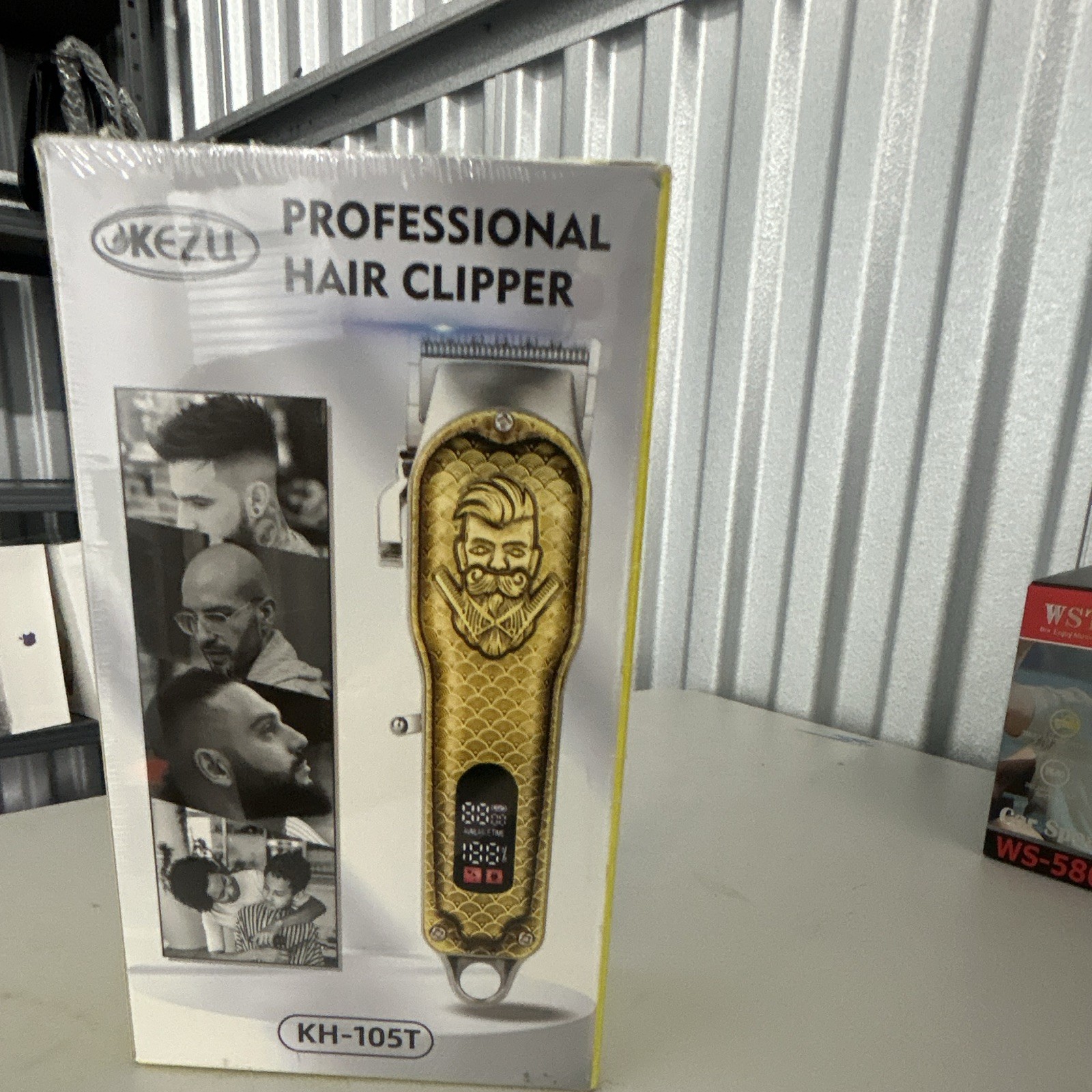 KEZU KH-105T Gold Hair Clipper Cordless Rechargeable Power Display 0.5mm