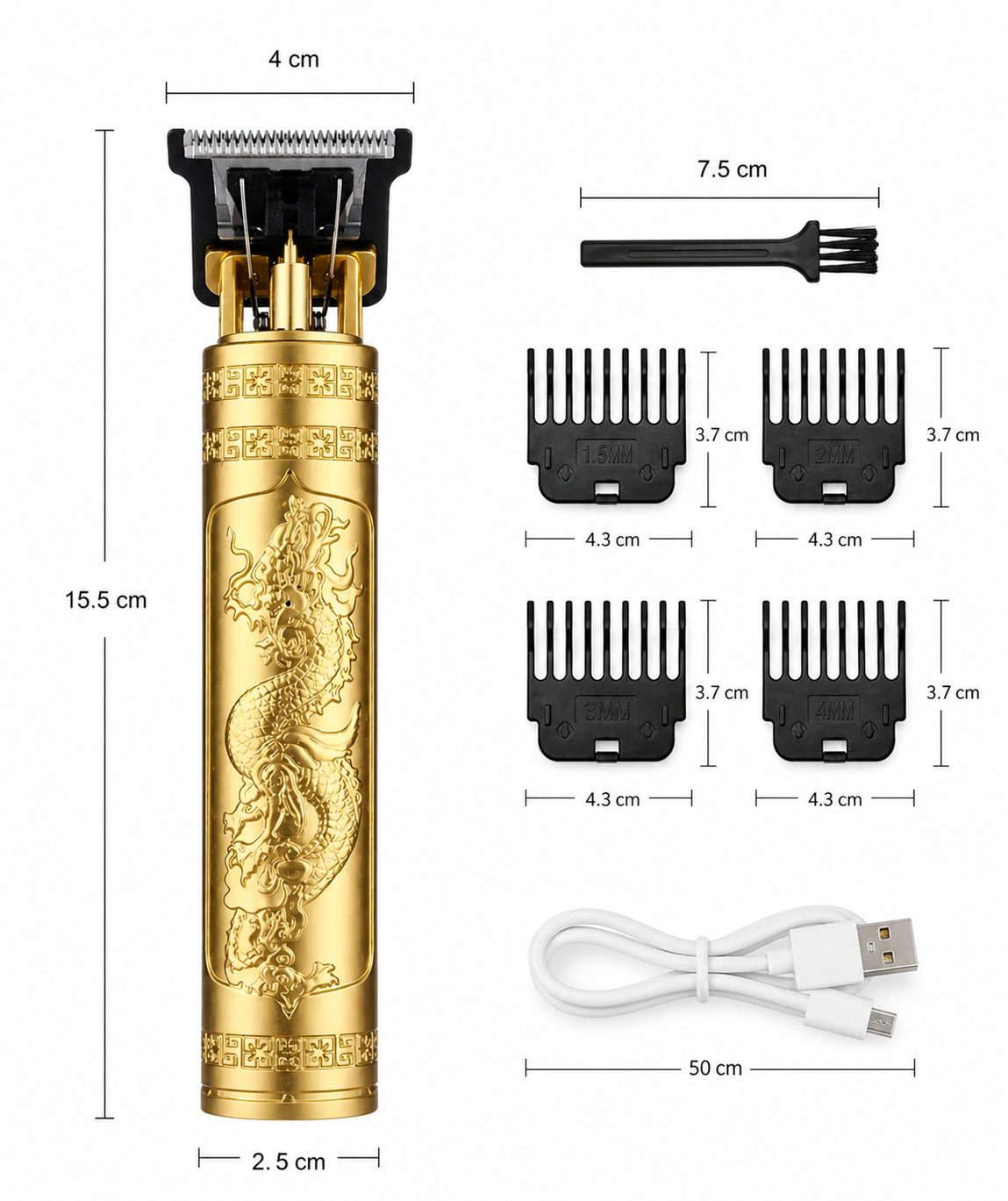 Vintage T9 Barbeador Dragon Beard Hair Trimmer | Cutter Machine for Men | USB