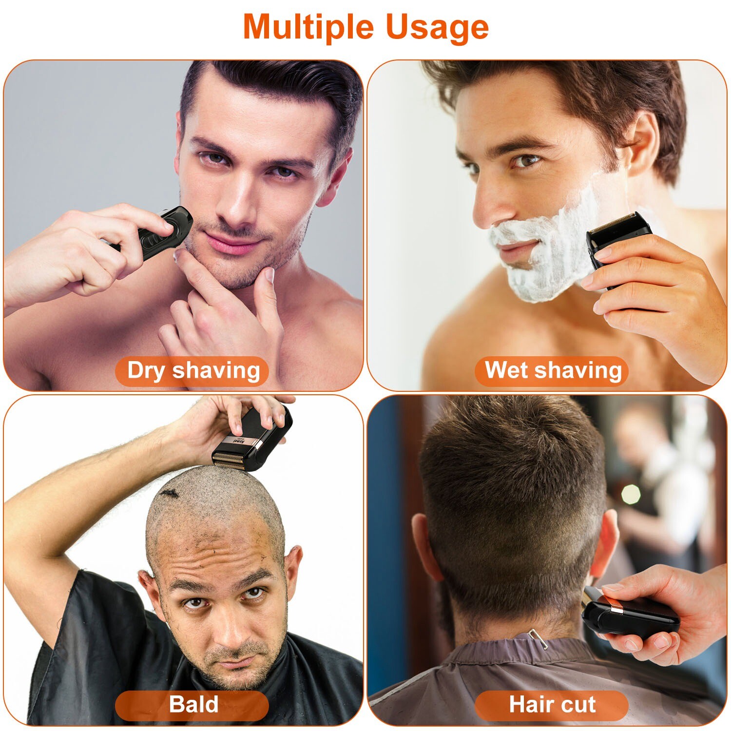 Men’s USB Electric Shaver Trimmer Razor Rechargeable Hair Beard Shaving Machine