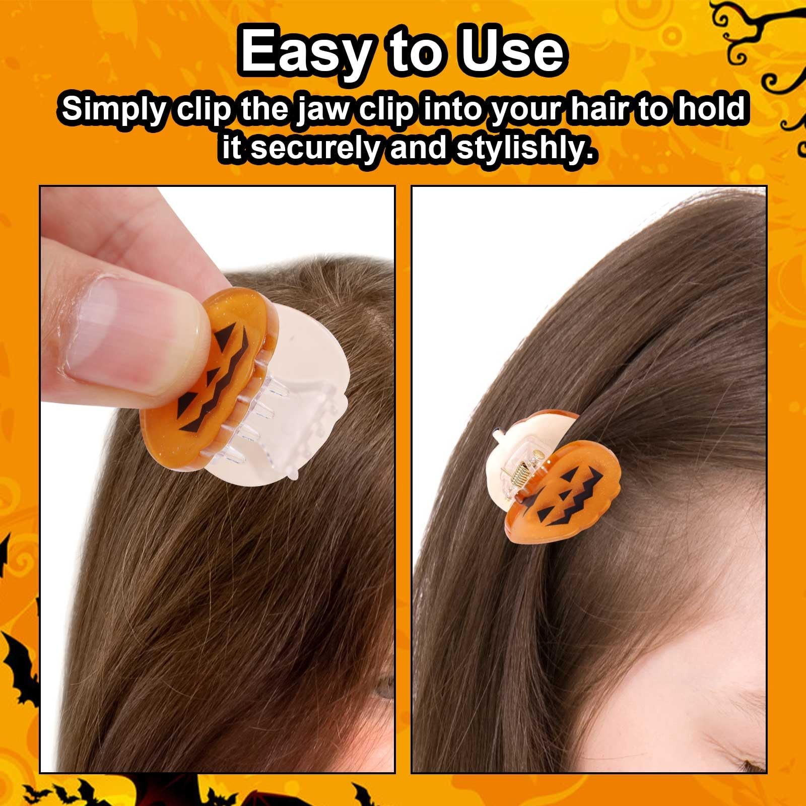 10pcs Mini Halloween Hair Claw Clips, 1 Count (Pack of 10), multicolored