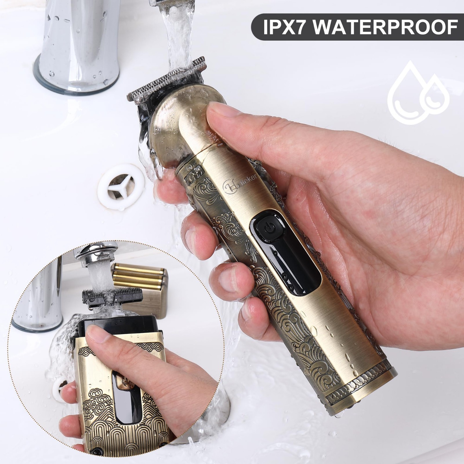 Waterproof Cordless Beard Trimmer & Foil Shaver All-in-One Grooming Kit