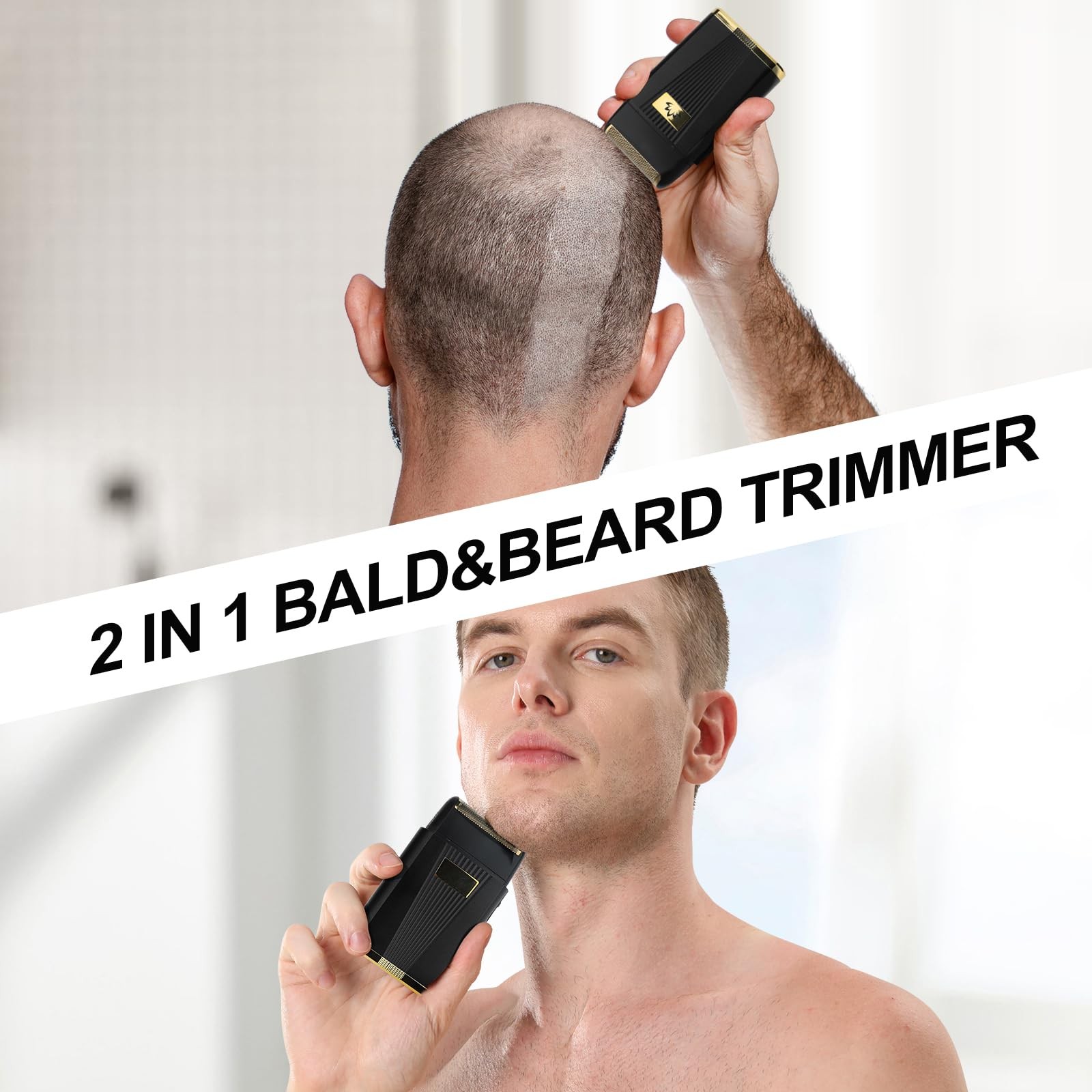 Dumite Foil Bald Shavers for Men, Powerful Motor Electric Razor, Head Gold-1