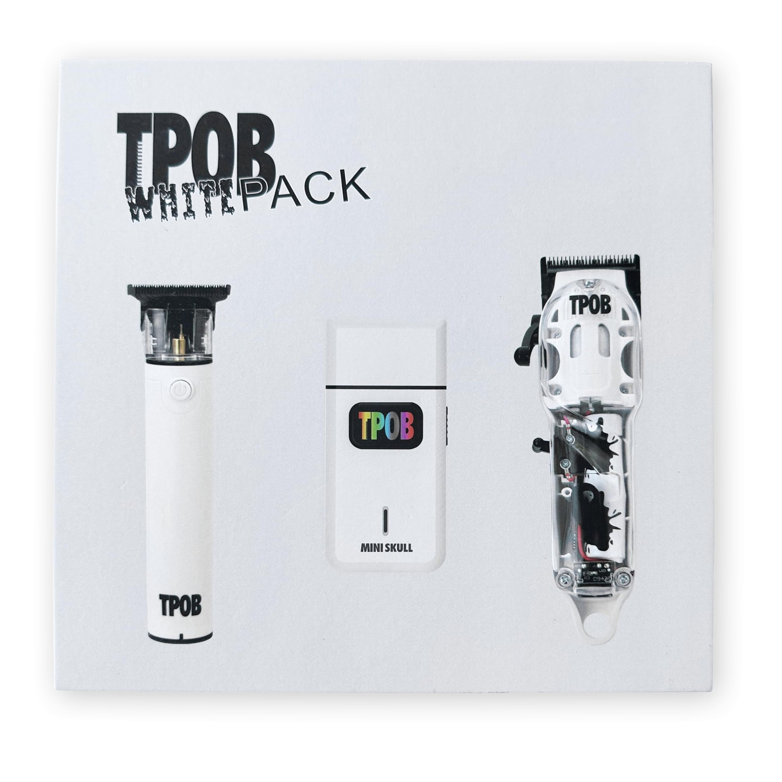 TPOB Slime 2 Barber Hair Clippers Trimmer Shaver Set for Men with White Pack