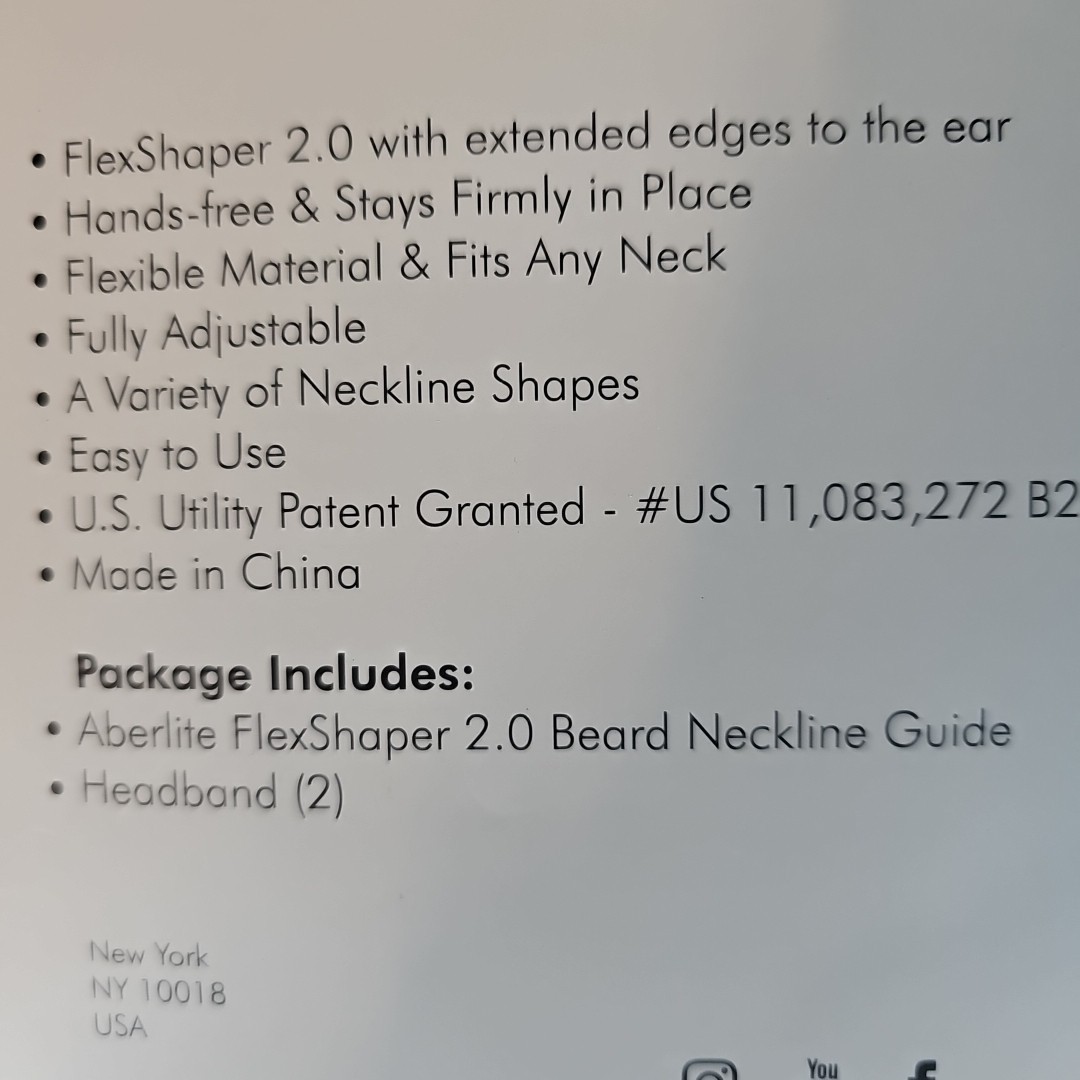 Aberlite FlexShaper 2.0 – Beard Shaper for Men – Hands-Free & Flexible Neckline