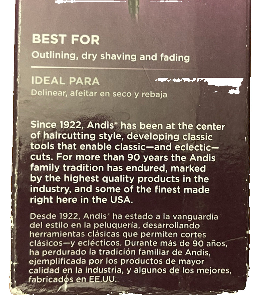 Andis T-Outliner Professional T-Blade Trimmer GTO Dry & Fading Corded #04710 VGC