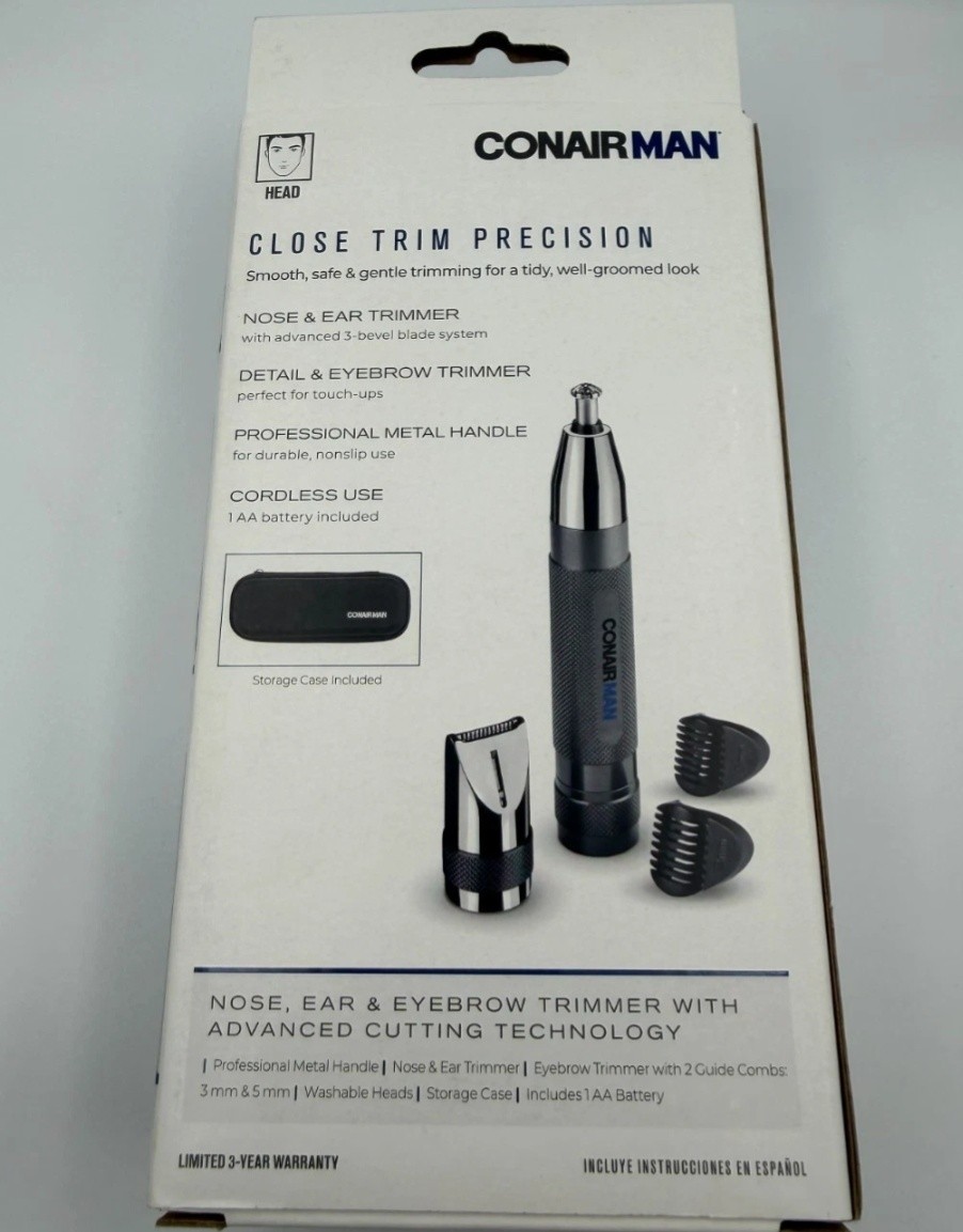 Conair Man Mens Nose Ear Eyebrow Trimmer Close Trim Precision P67500