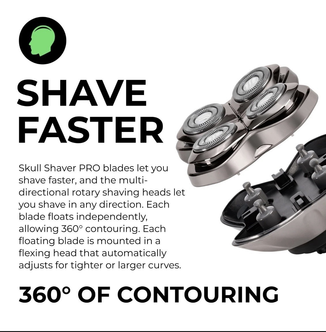 Skull Shaver Forte PRO 4 Head Replacement for Pitbull, Palm and Butterfly Kiss