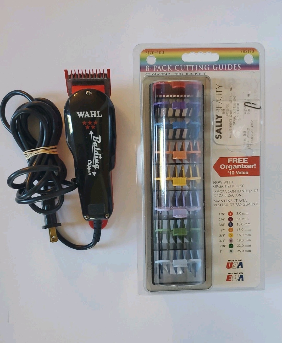 Wahl Professional 5 Star Balding Clipper Red Black 8110 And 8 Pack Cutting Guide