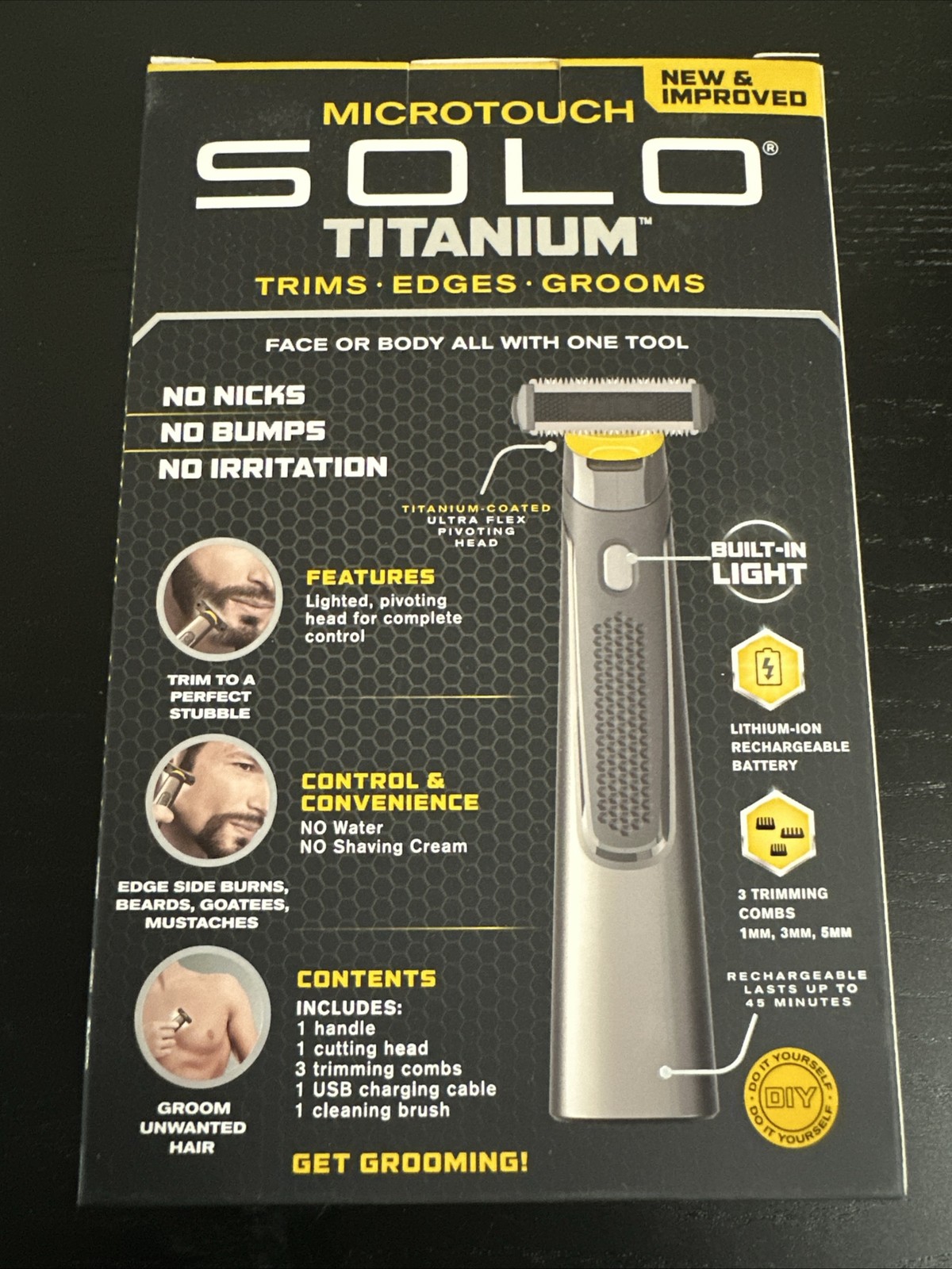 Microtouch Solo Titanium Full Body Groomer, 1x Cutting Head, 3x Trim Combs [NEW]