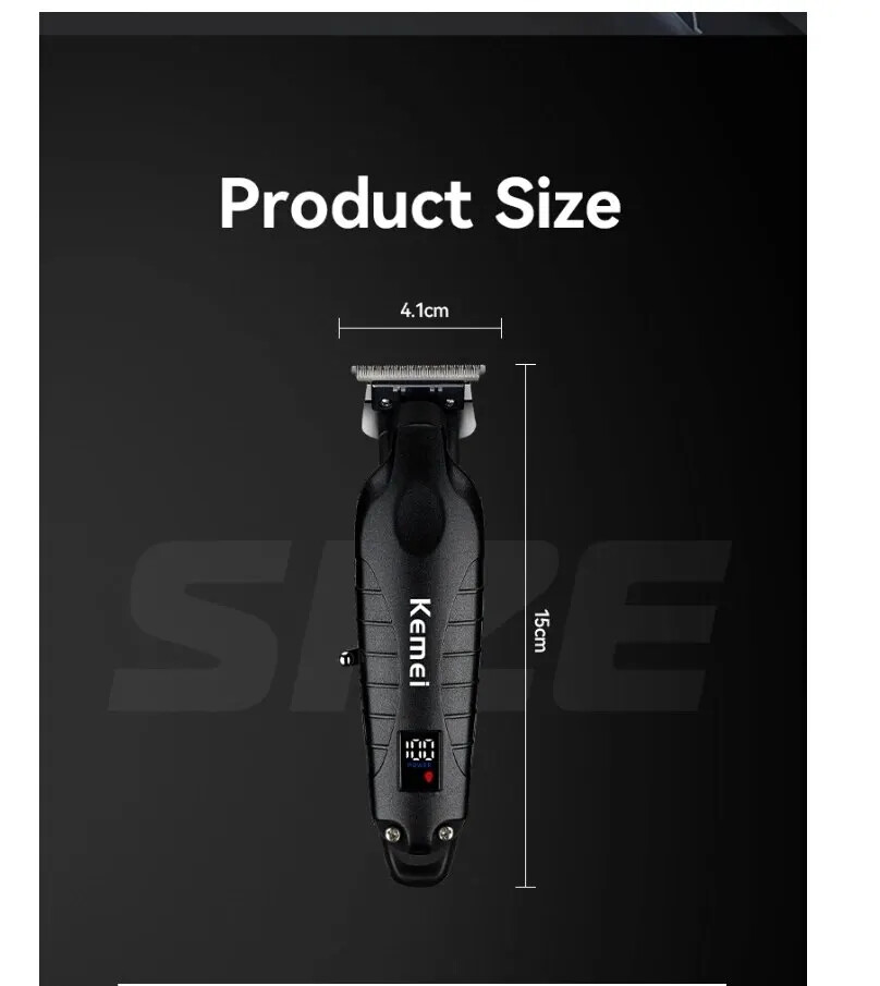 ✅ Mens Hair Trimmer 0mm Zero Gap Cordless Electric Detailer Barber Kemei 2293