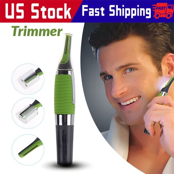 Hot Men Nose Ear Face Neck Eyebrow Hair Mustache Beard Trimmer Shaver Clipper