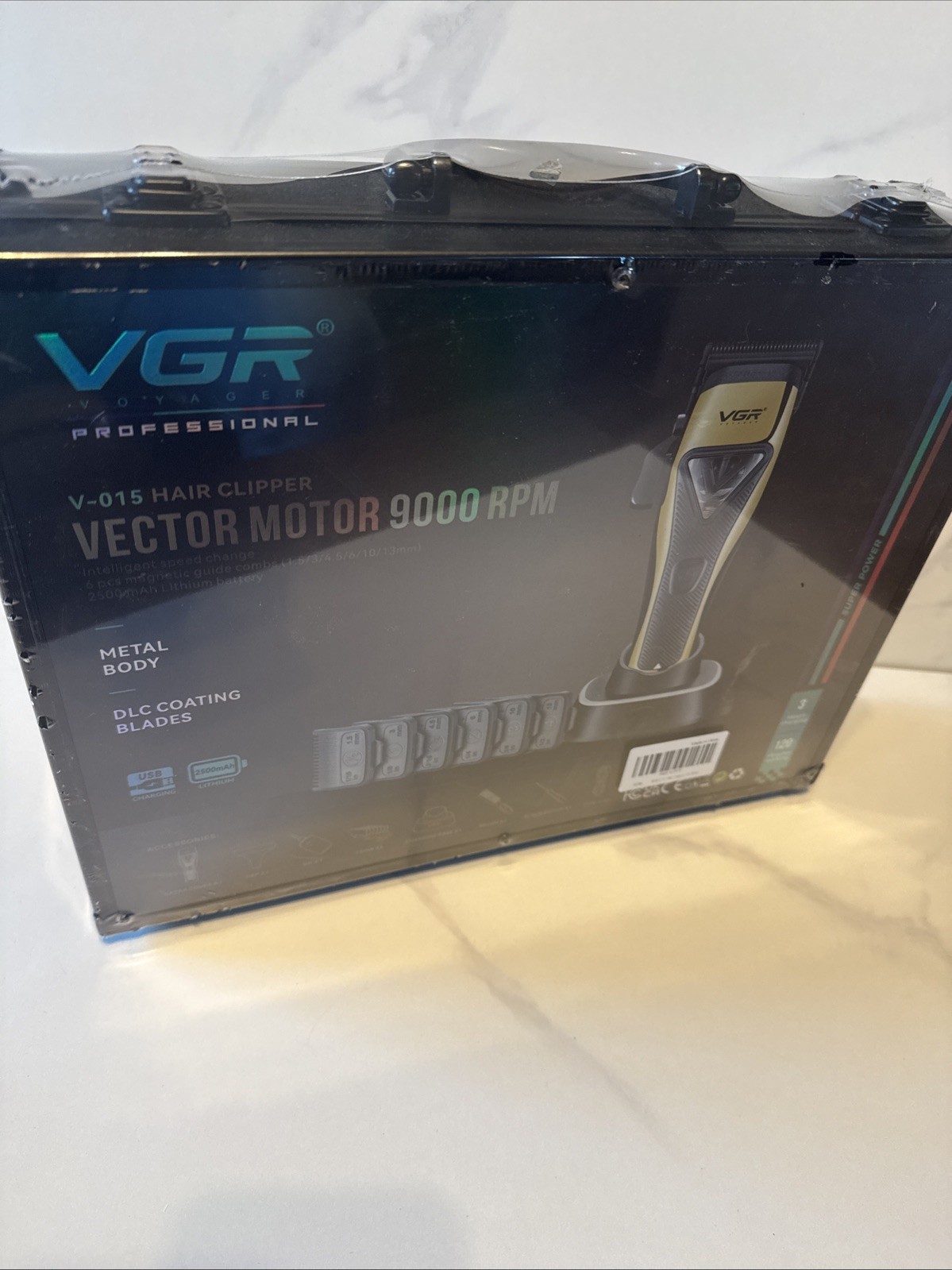 VGR Voyager 015 Professional Cordless Hair Clippers 9000 RPM Vector Motor Metal