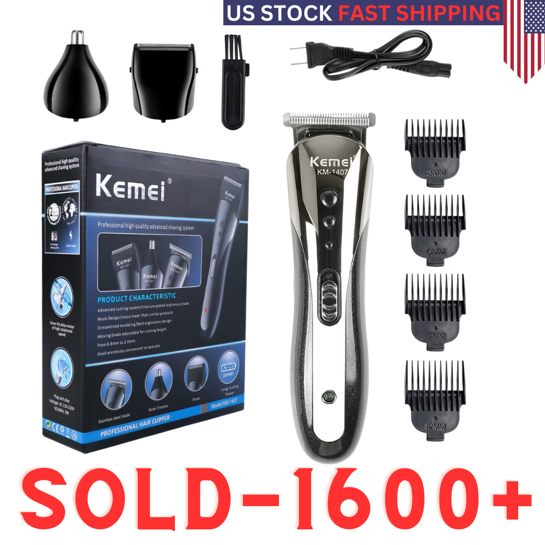KEMEI All in 1 Rechargeable Hair Clippers Hair Cutting Beard Trimmer Barbers Kit