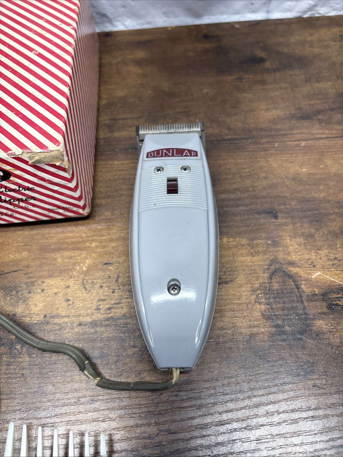 Vintage Dunlap Universal Electric Hair Clipper w Original Box Sears Parts