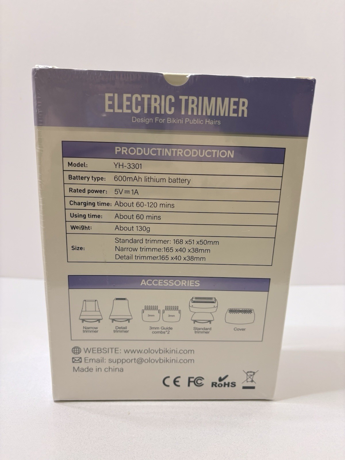 NEW In Box Olov Bikini Electric Trimmer, Purple, Shaving, Beauty Tool, Summer