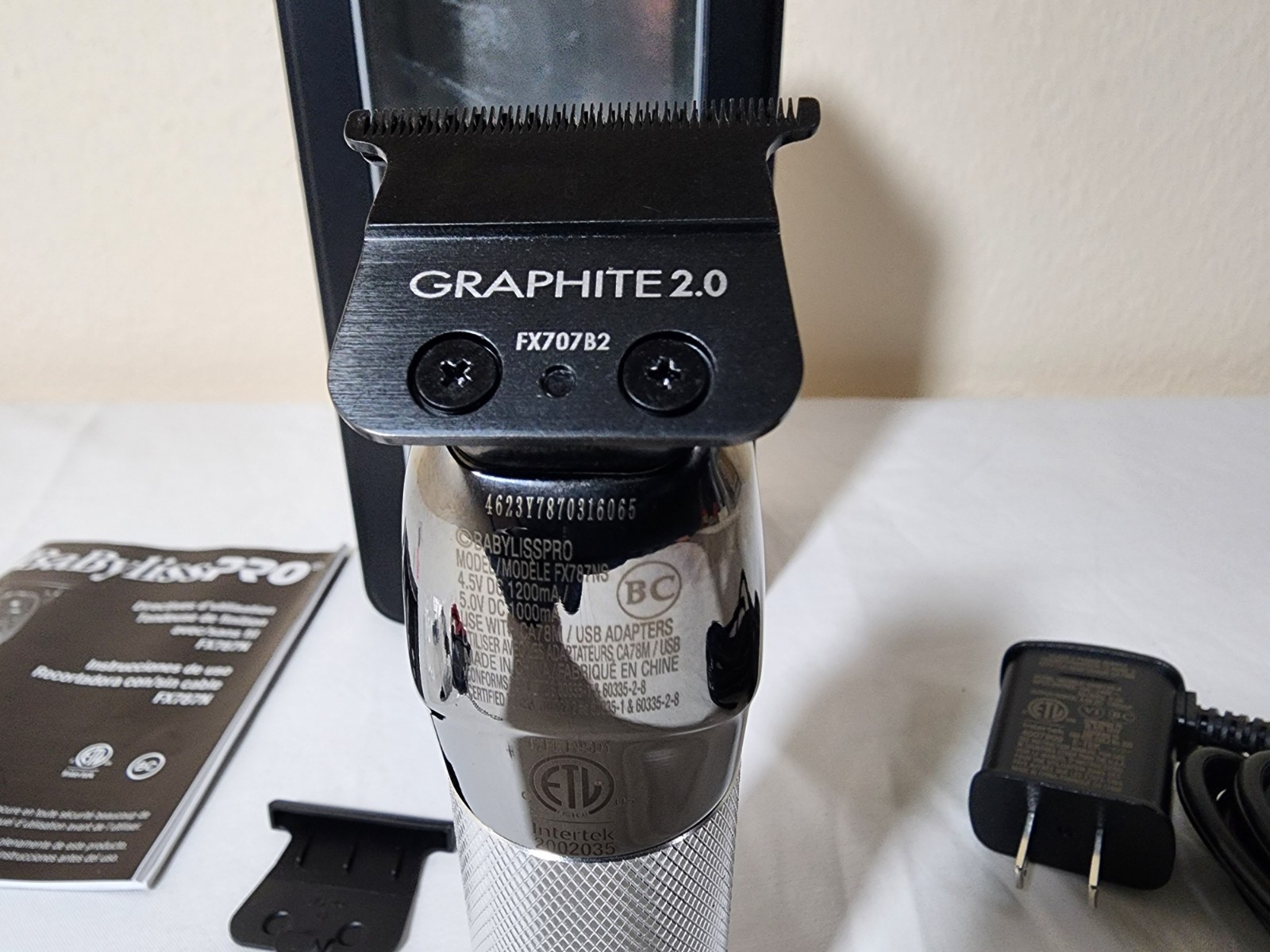 BaBylissPRO FX787NS SilverFX+ All-Metal Lithium Outlining Trimmer OPEN BOX/USED