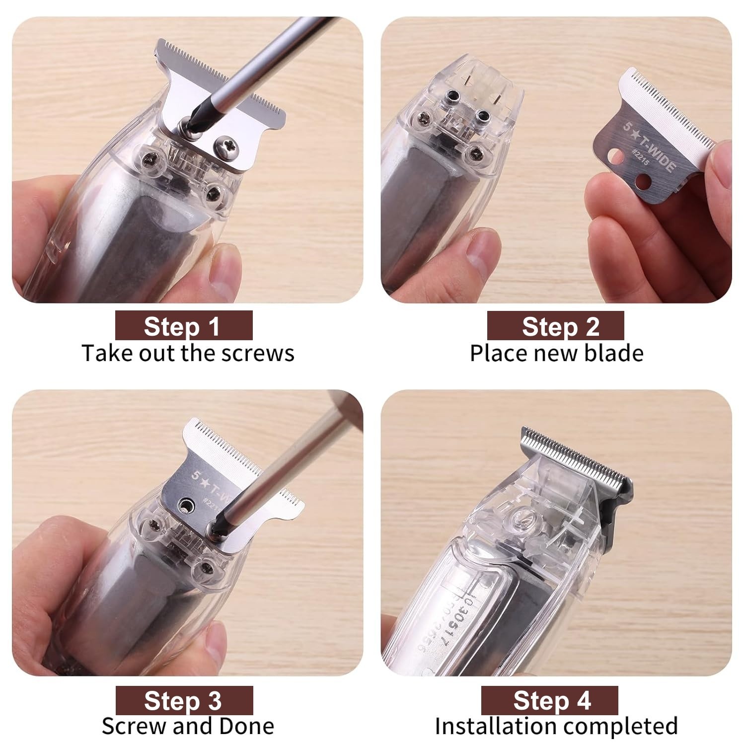 2215 Replacement T Wide Blade for Wahl 5 Star Detailer Li Trimmer 8081 8171 1Pc