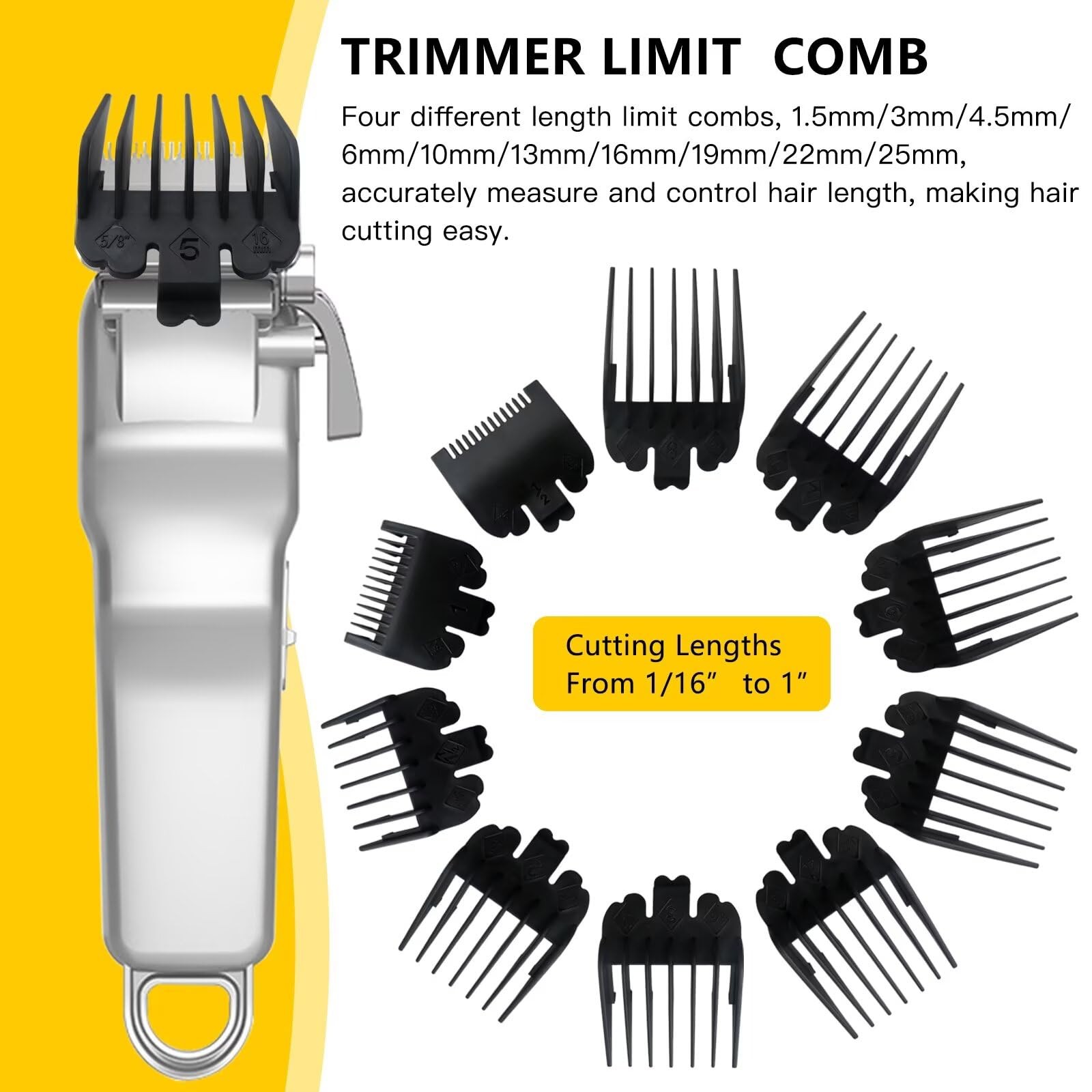 10 Pack Clipper Guards Set Fits for Conair HC224W/HC244NGBV/HCT242WR – 1/16″ …