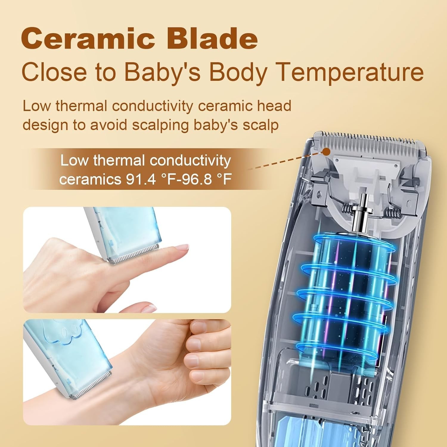 Vacuum Baby Hair Clippers,Silent Clippers for Kids,Cordless Baby Hair Trimmer..