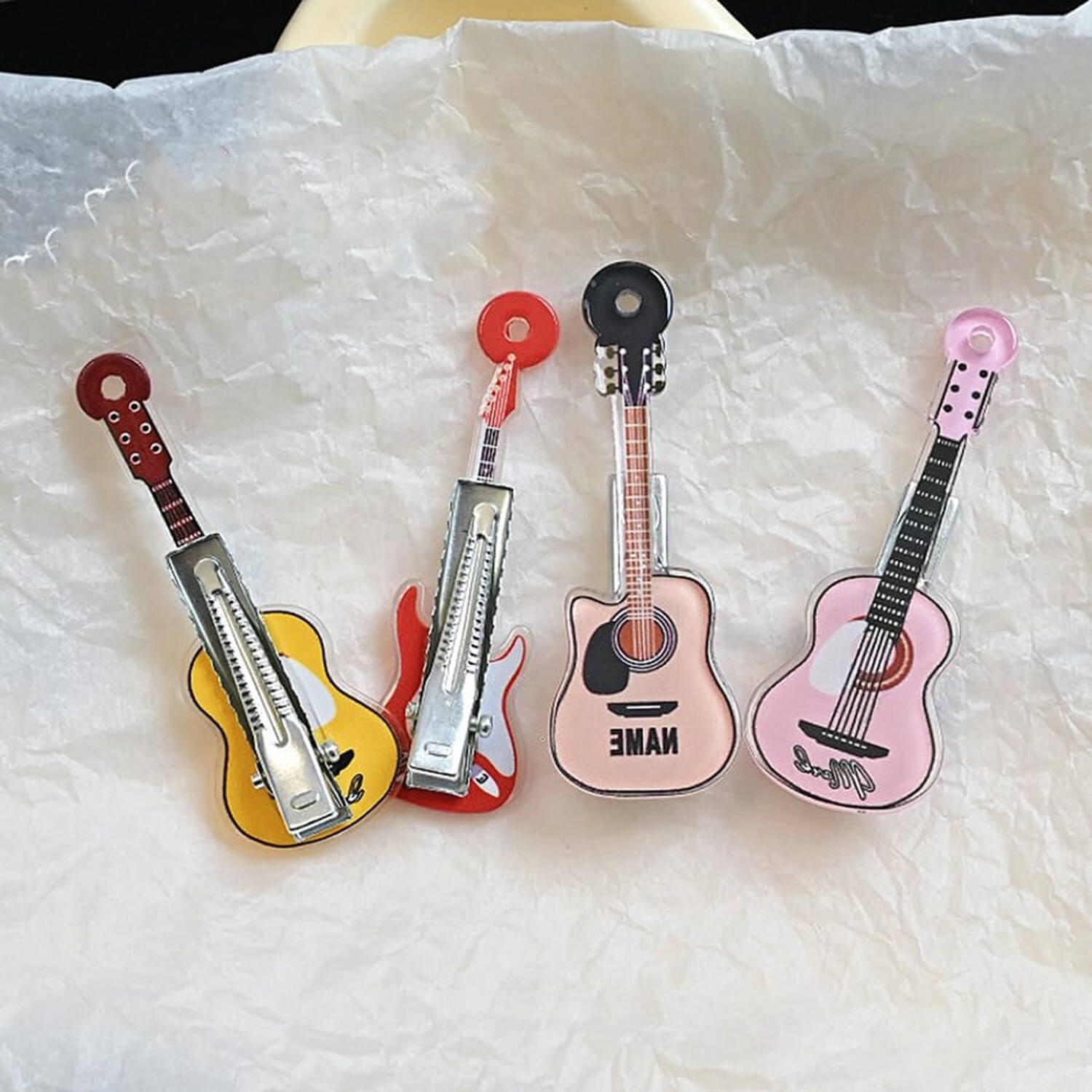 5PCS Cute Y2K Hair Clips Guitar Duckbill Hair Clip Vintage Punk Style Novelty…