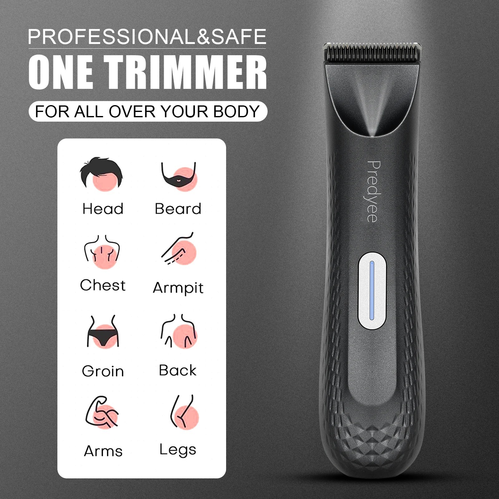 Electric Groin Hair Trimmer for Men,Body Groomer & Pubic Waterproof Hair Trimmer