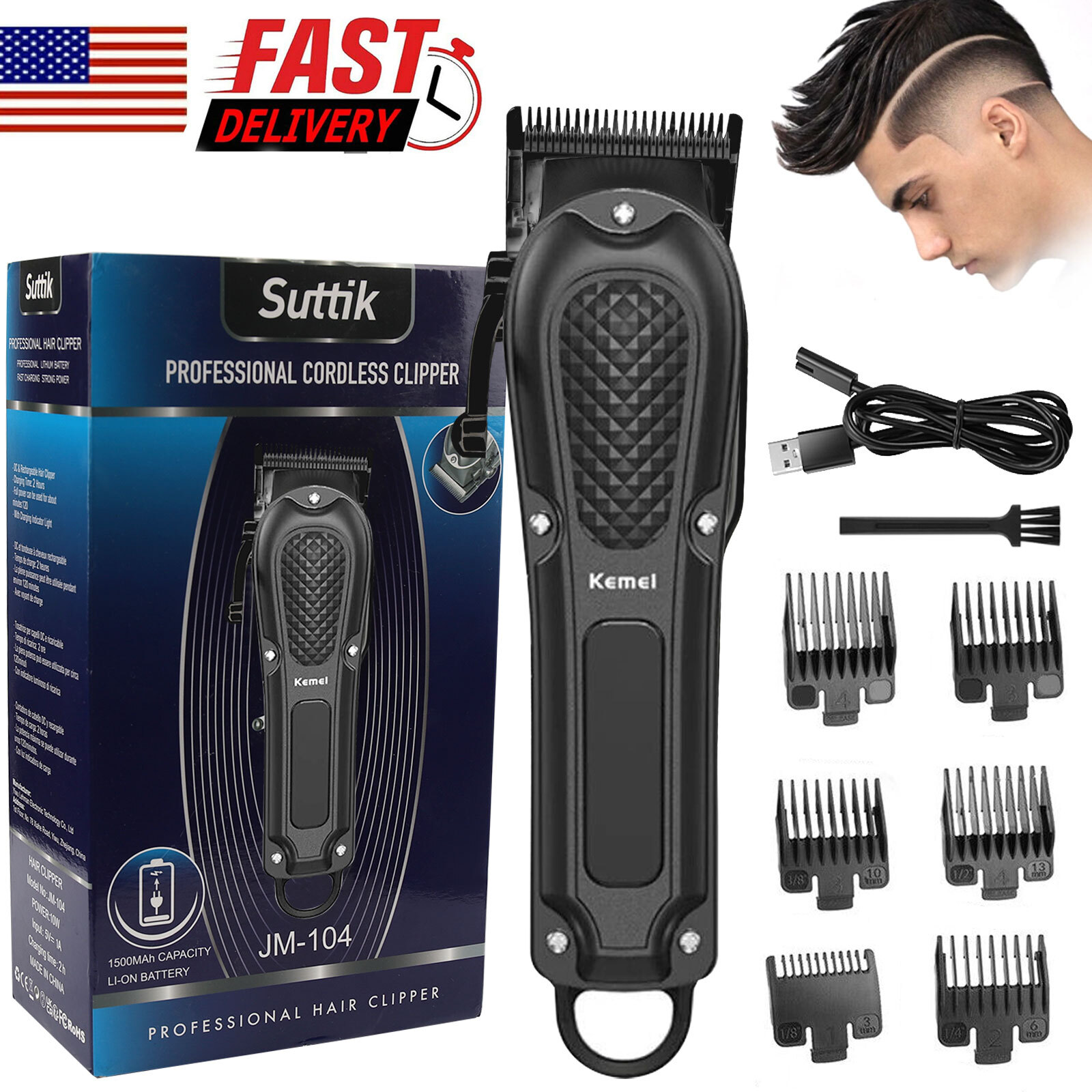 Kemei Professional Hair Clippers Cordless Barber Trimmer Beard Cutting Machine