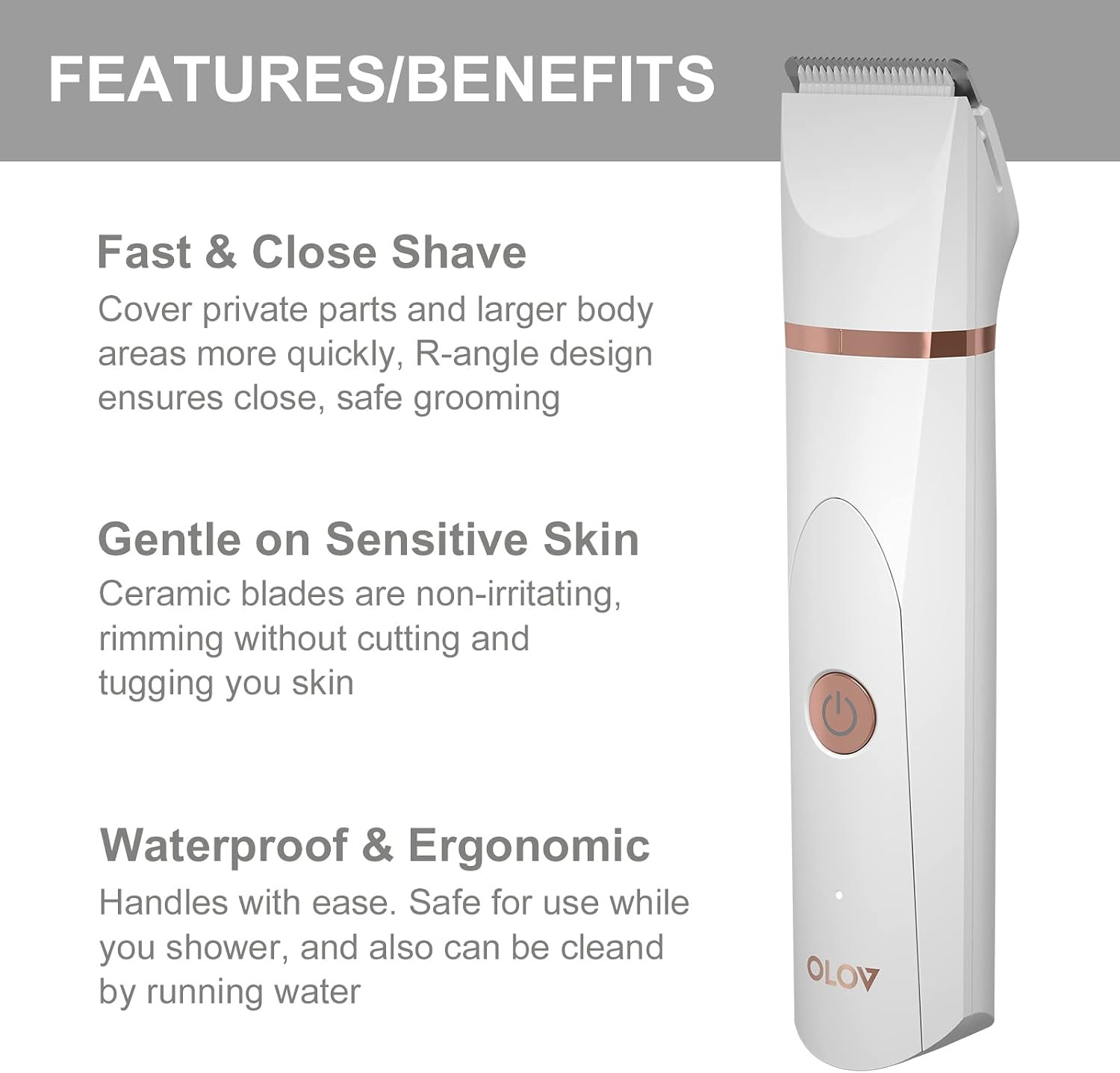 Electric Body Hair Trimmer – Groin Trimmer for Men – Bikini Trimmer Women – Wet/