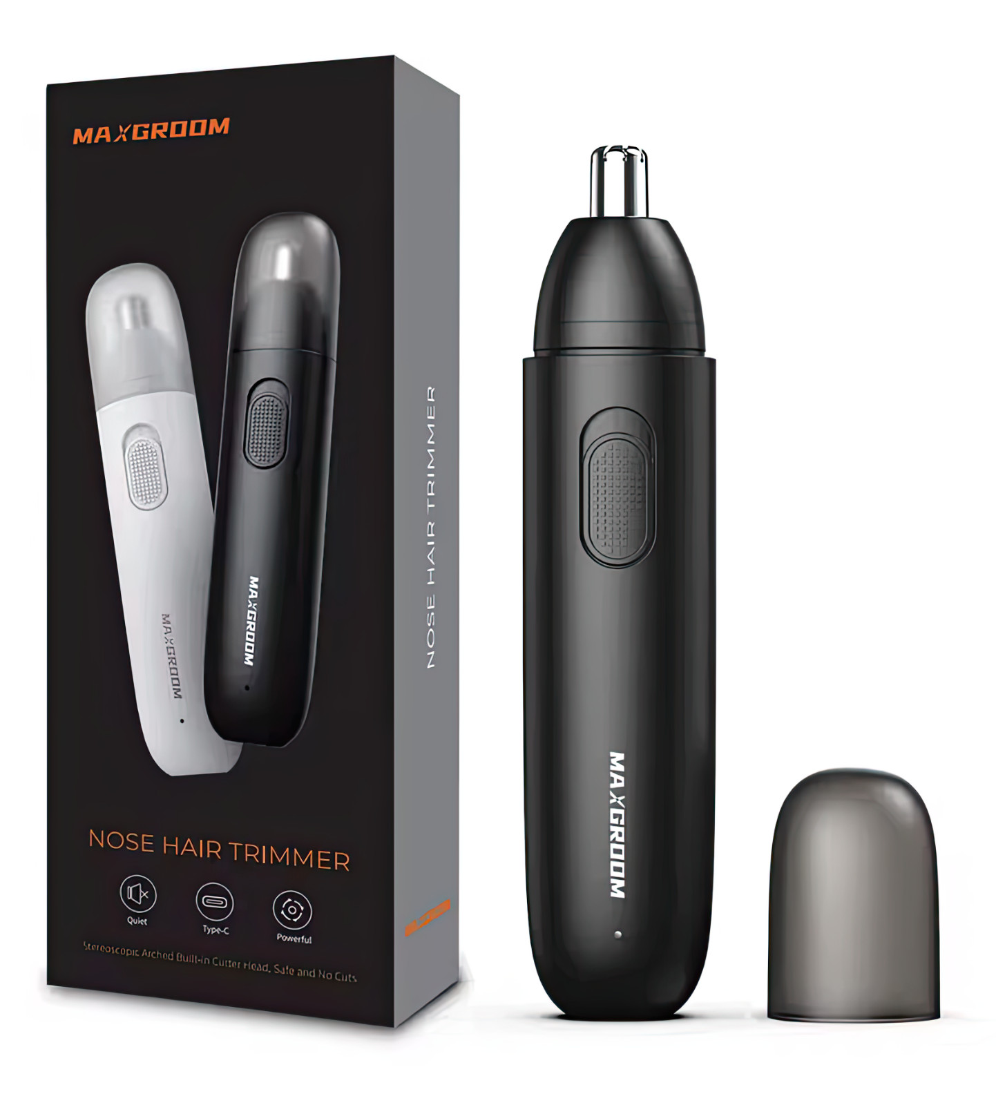 MAXGROOM Rechargeable Nose Hair Trimmer for Men 360 Rotating Dual-Blade Electric