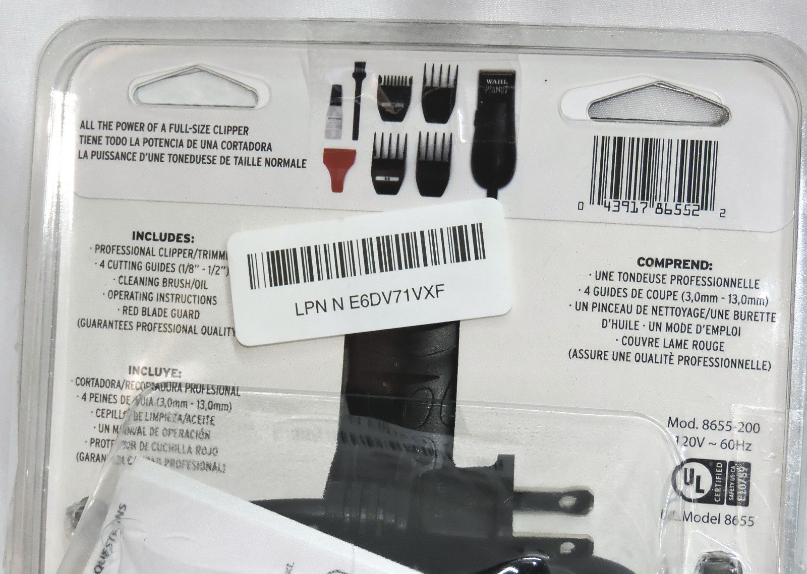 WAHL Professional Peanut – Model 8655 Black Kit Trimmer Clipper #116268