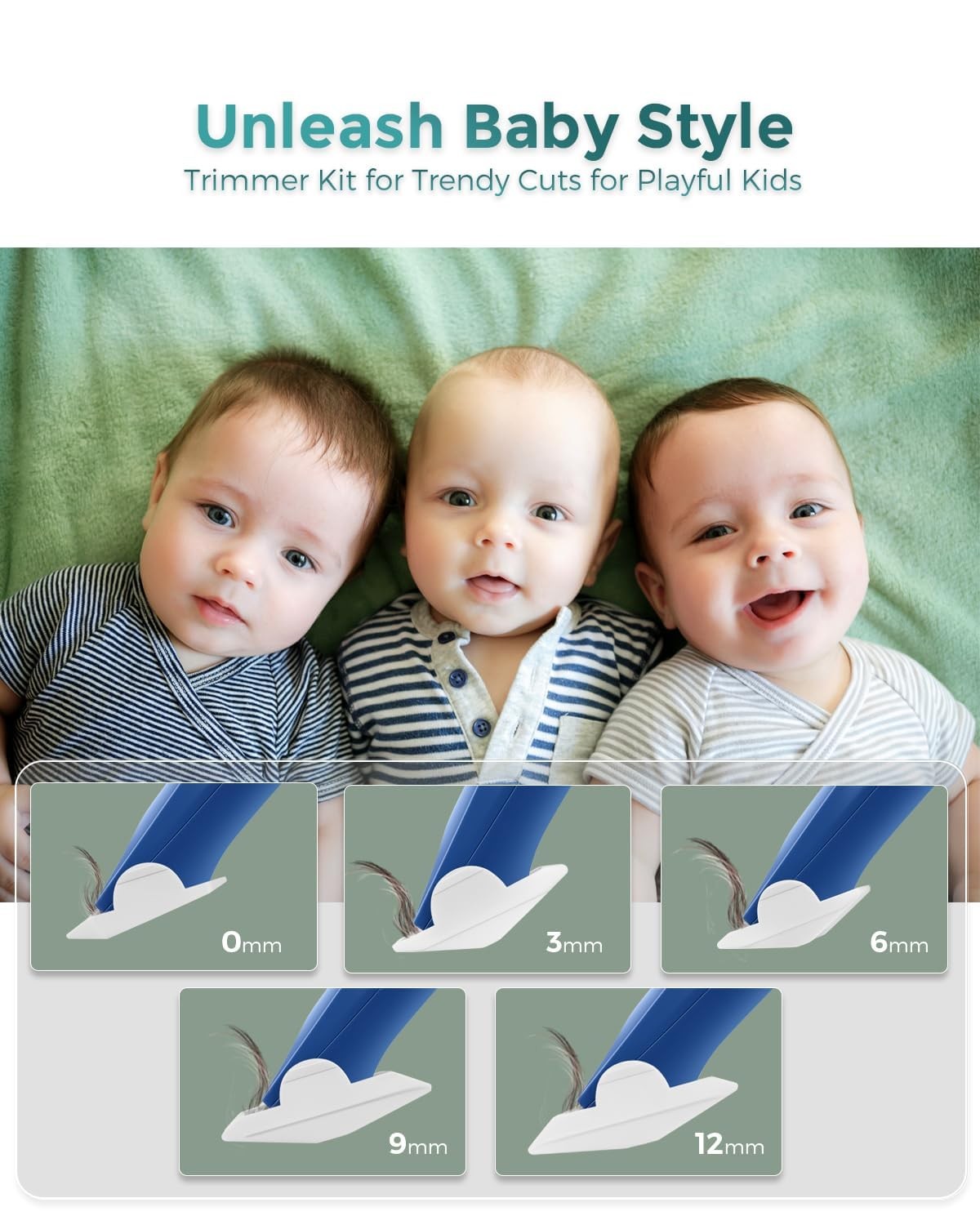 Cortapelos Para Bebes, Cortapelos Silencioso Para Ninos, Recargable A Prueba…
