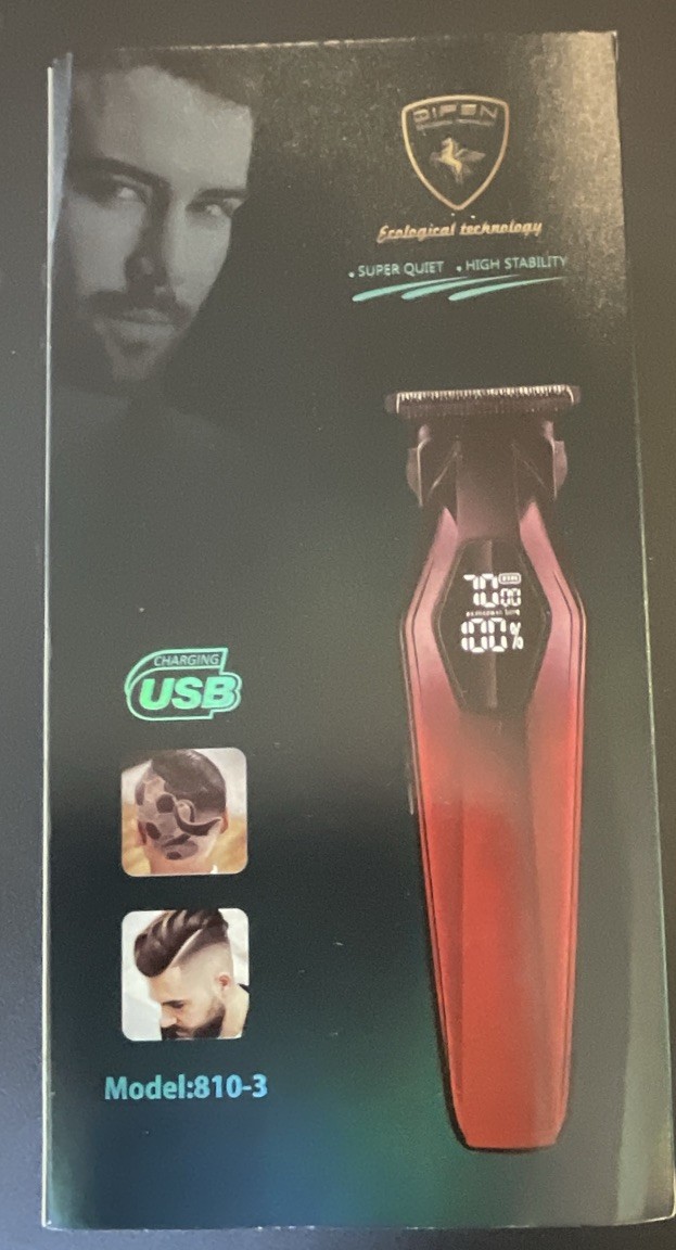 DIFEN USB Rechargeable Quick Charge Hair Clipper Trimmer 810-3 Red/Black