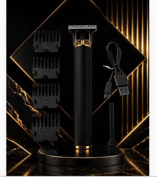 Vintage T9 Barbeador Black Gold Beard Hair Trimmer Cutter Machine for Men