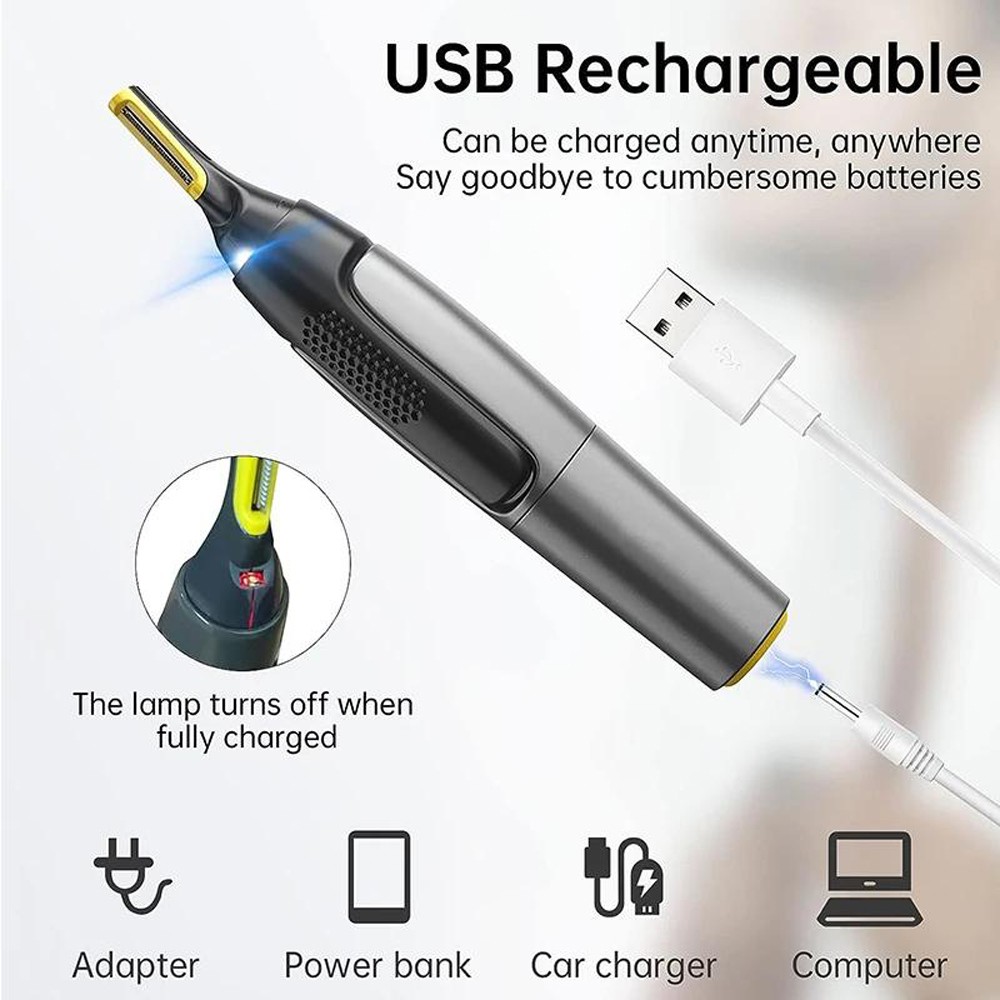 Rechargeable Nose Face Neck Eyebrow Hair Mustache Beard Trimmer Shaver Clippers