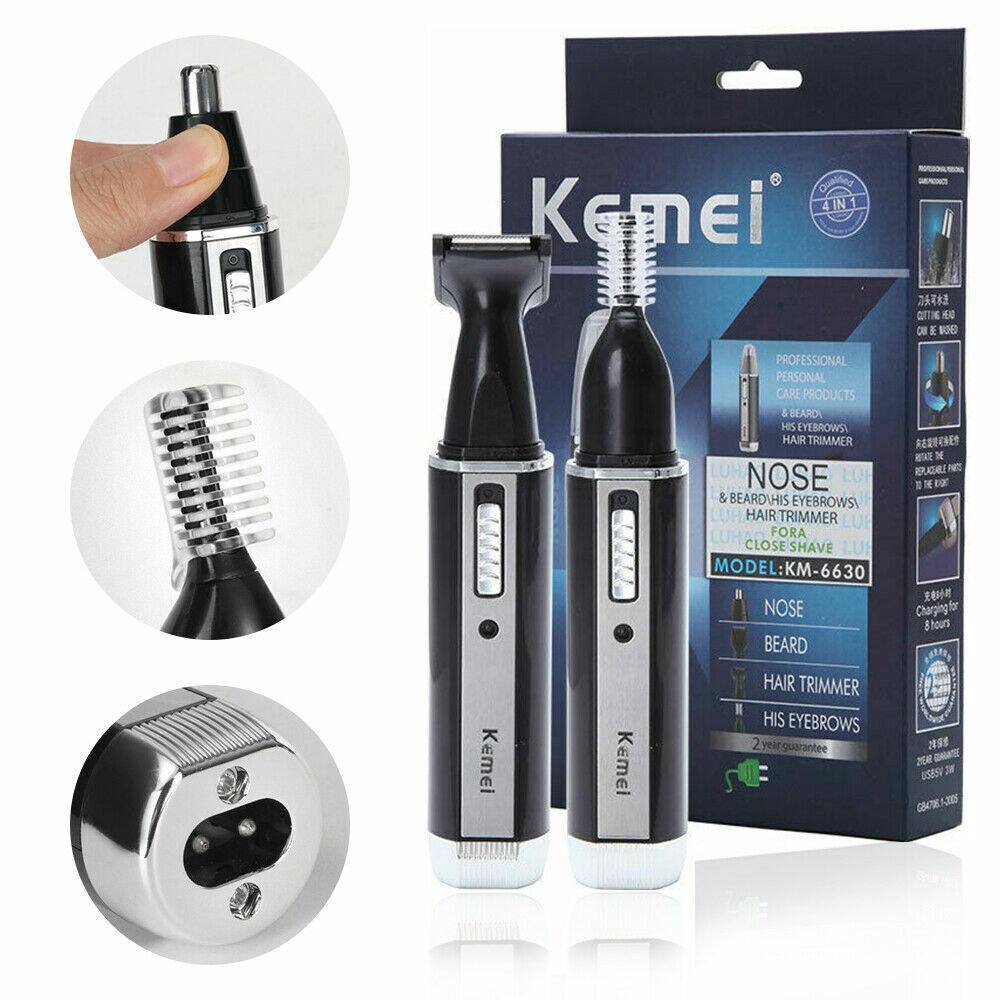 4 in1 Kemei Trimmer Rechargeable Ear Face Eyebrow Nose Hair Beard Shaver Clipper