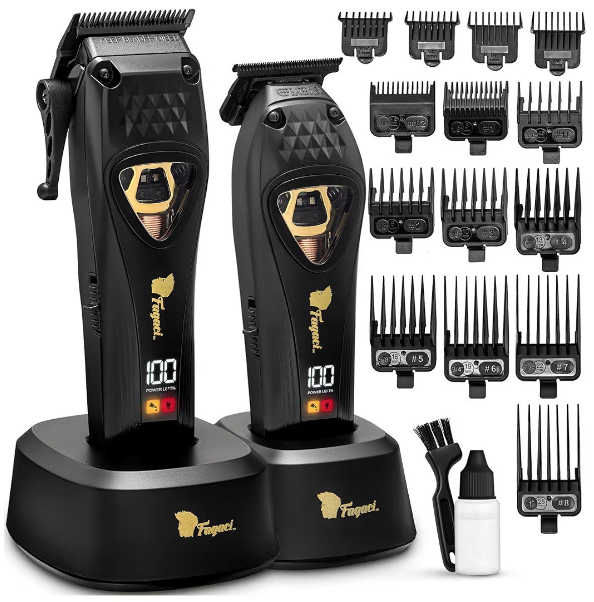 New Seal Fagaci Professional Hair Clippers DLC Blade High Torque Vector Motor