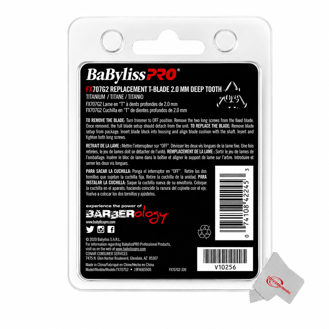 BaBylissPRO SilverFX+ Trimmer w/ Gold Deep Tooth Blade FX787NS + FX707G2