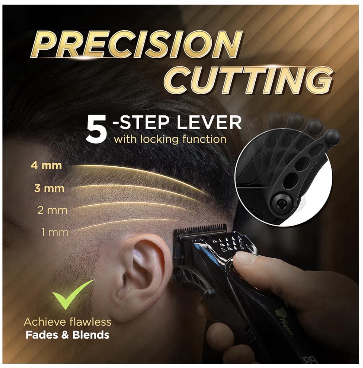 New Seal Fagaci Professional Hair Clippers DLC Blade High Torque Vector Motor