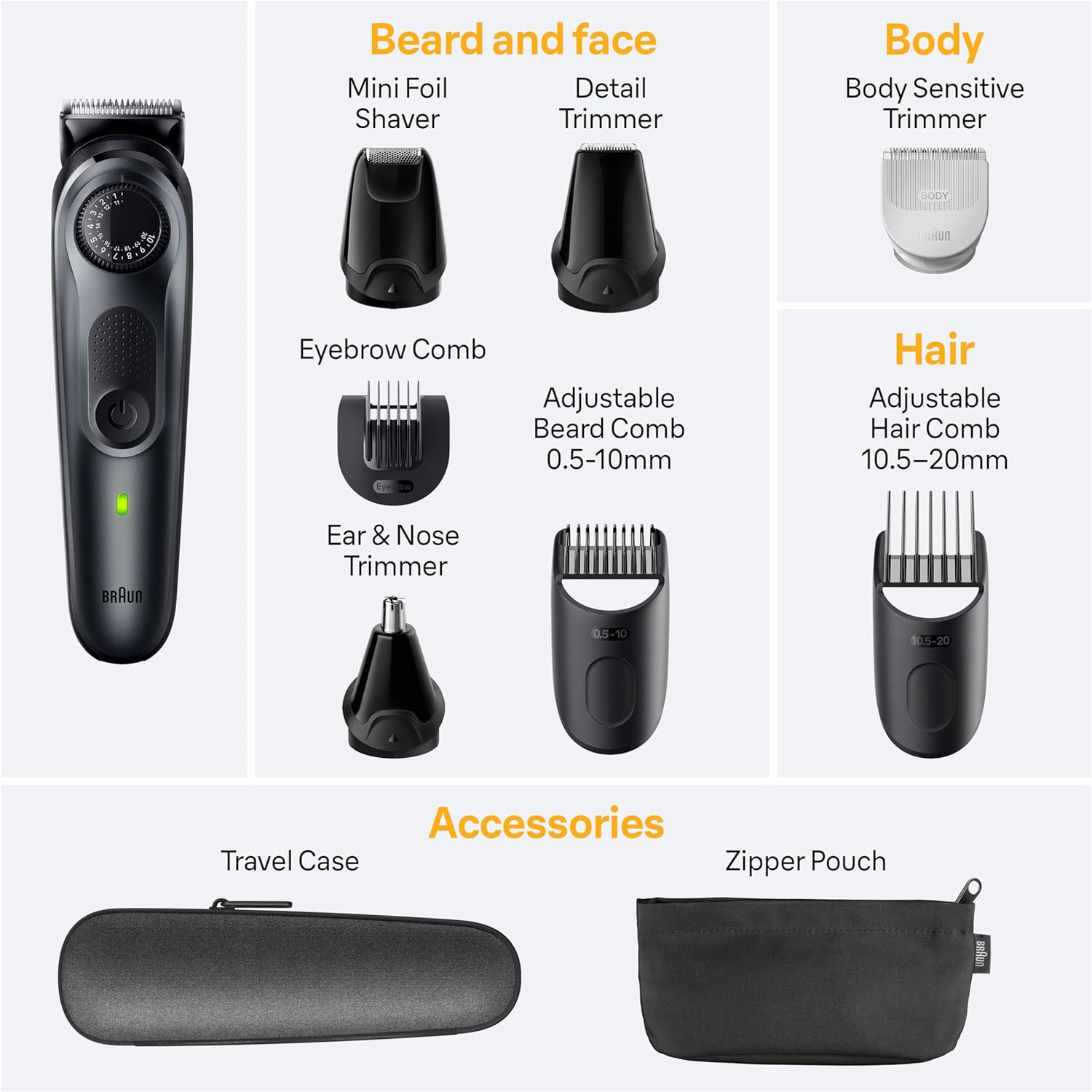 All-In-One Style Kit Series 5 5471, 8-In-1 Trimmer for Men with Beard Trimmer, B