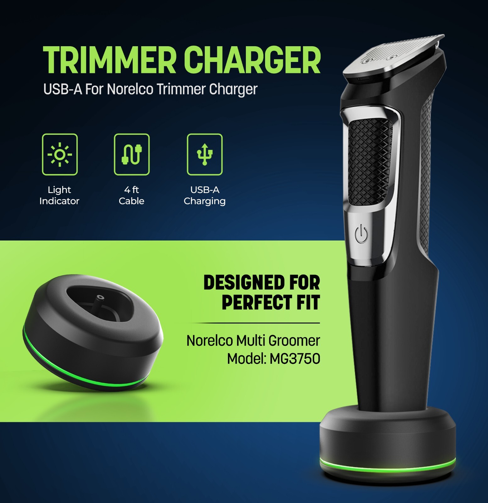 Steliron Charging Dock for Philips Norelco Multi Groomer All-In-One Trimmer (MG3