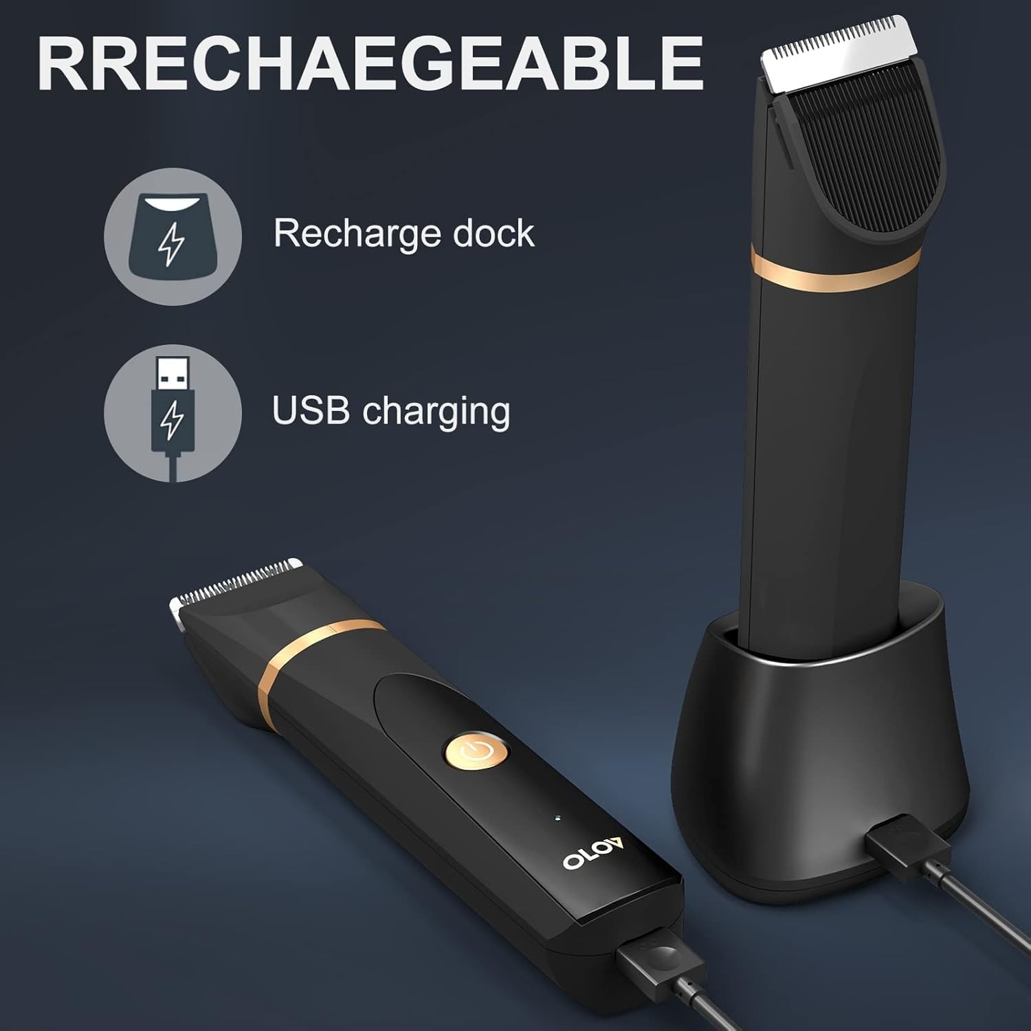 Electric Body Hair Trimmer Men Women Wet Dry Shaver Waterproof USB Rechargeable