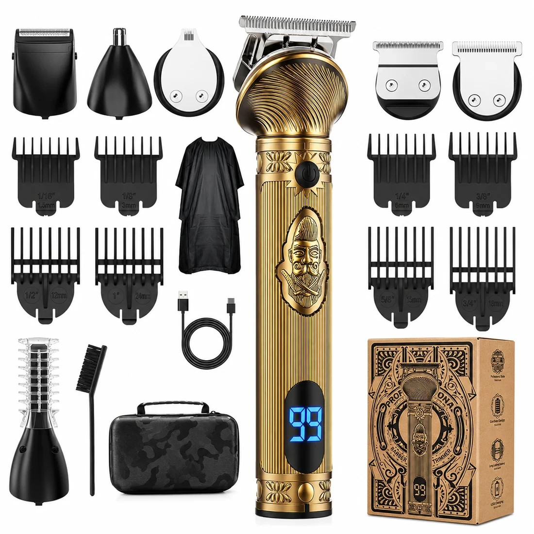 Beard Trimmer for Men, Electric Razor Shavers for Men w/Case