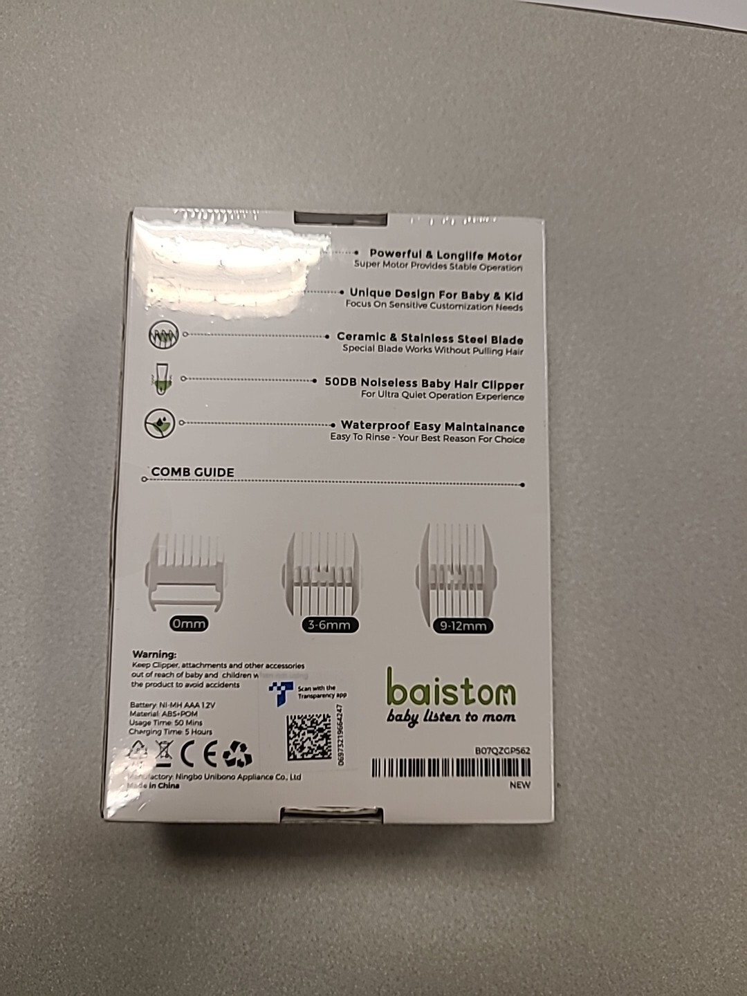 Baistom Baby Quiet Kids Hair Trimmer Clipper Children Cordless BRAND NEW Safe